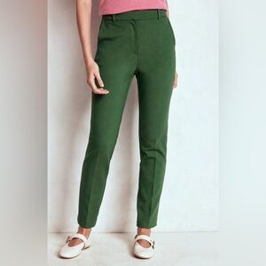 Boden Highgate Ponte Trousers Hunter Green Slim Ankle Pants Size 2P